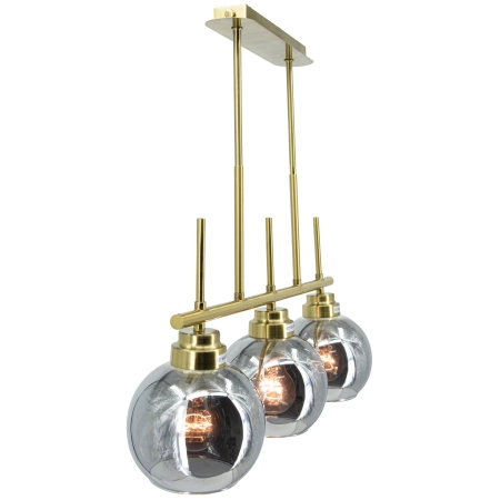 Lampa wisząca złota 3-punktowa z dymionymi kloszami 8249/3 z serii ZEFIR - Lampy Elem